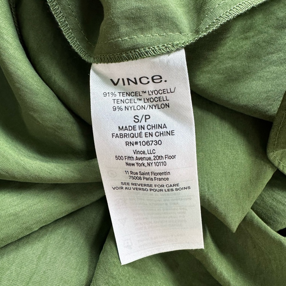NWT Vince Flutter Sleeve Dress Herb Green sz S $425 - Picture 10 of 10